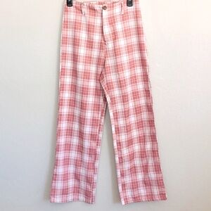 *SHEIN plaid slacks pink & white S NWOT